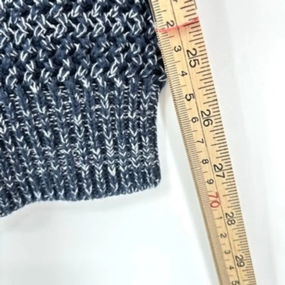 NWT Banana Republic Open Knit Ombre Cotton Pullover Sweater Blue Gray‎ Size XL